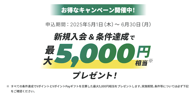 三井住友カード ナンバーレス（NL）の入会キャンペーン：最大5,000円相当プレゼント