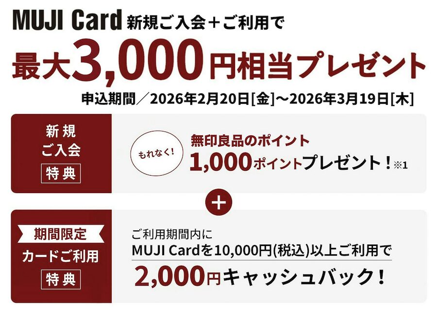 MUJIカードの入会キャンペーン