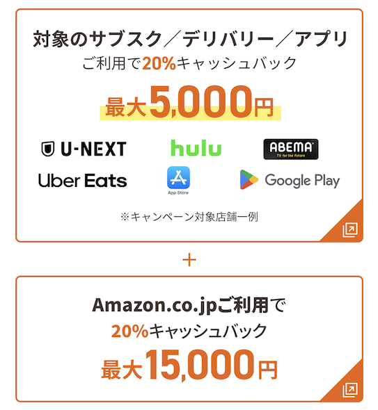 「JCBカードS」の新規入会キャンペーン：特典内訳1