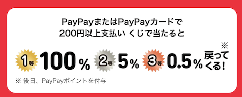 PayPayスクラッチくじ：賞品