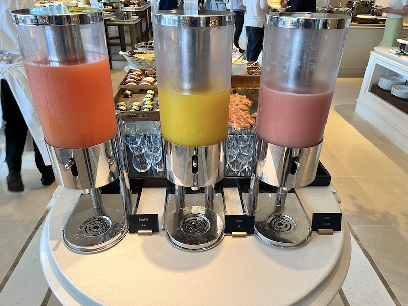 ペニンシュラ香港の朝食：ビュッフェ（ジュース）
