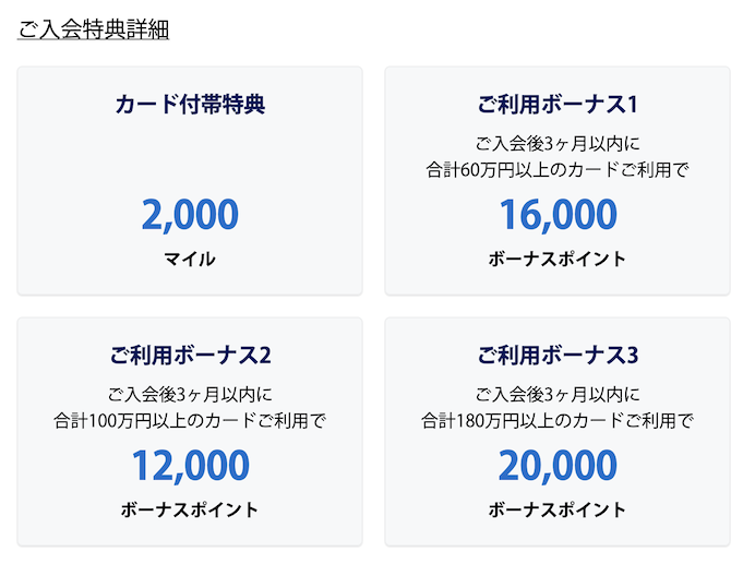 公式サイトの入会キャンペーン「ゴールドカード」入会特典