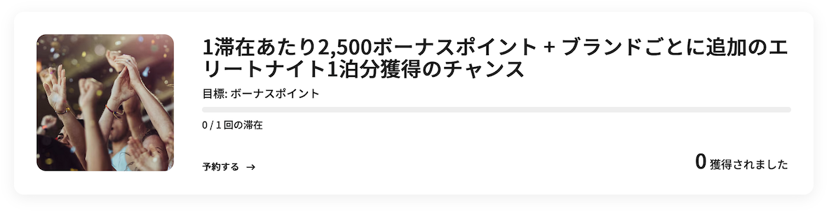 マリオットの最新キャンペーン：進捗バナー