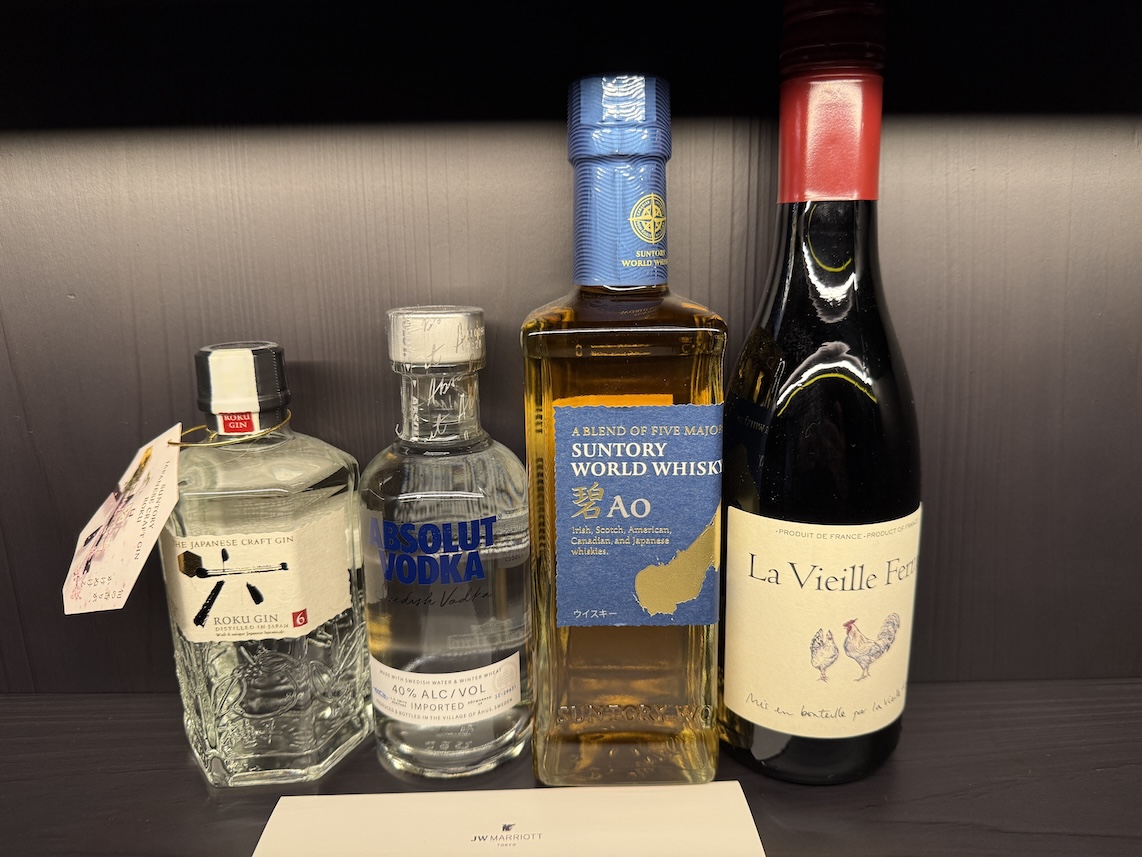 JWマリオットホテルの客室：ミニバー（アルコール）