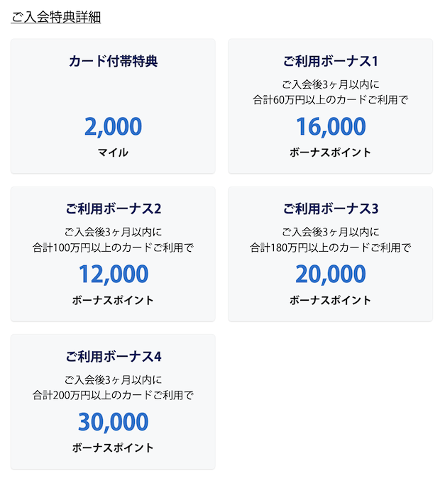 ANAアメックスゴールドの入会キャンペーン(特典詳細)