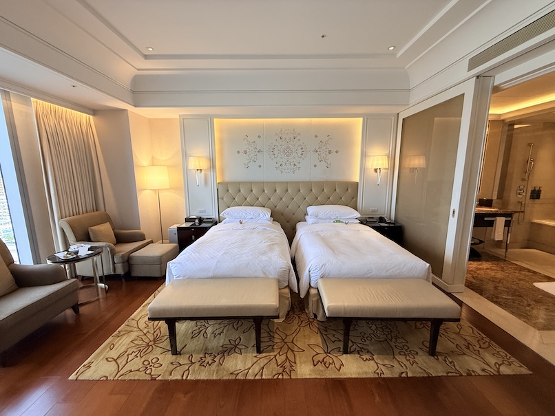 オークラプレステージ台北の客室:寝室(ベッド)