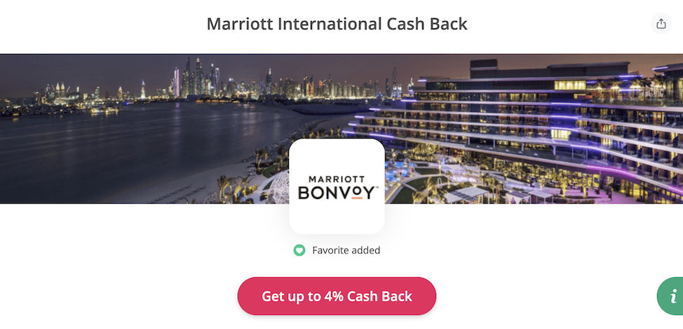 TopCashback「Marriott」