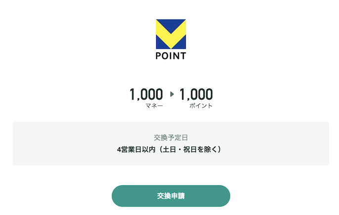 ドットマネーからVポイントへの交換