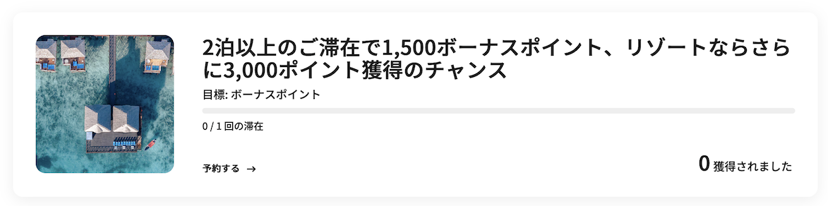 マリオットの最新キャンペーン:進捗バナー