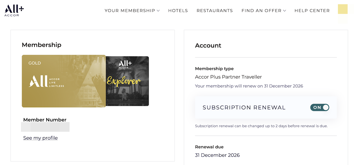 ALL Accor+ Explorer：サブスク解除手順（1）