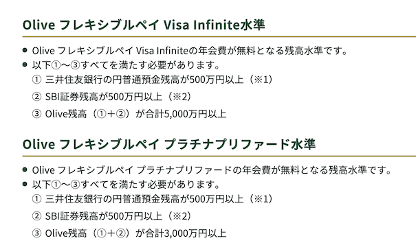 Olive資産運用サービス：年会費無料の条件詳細