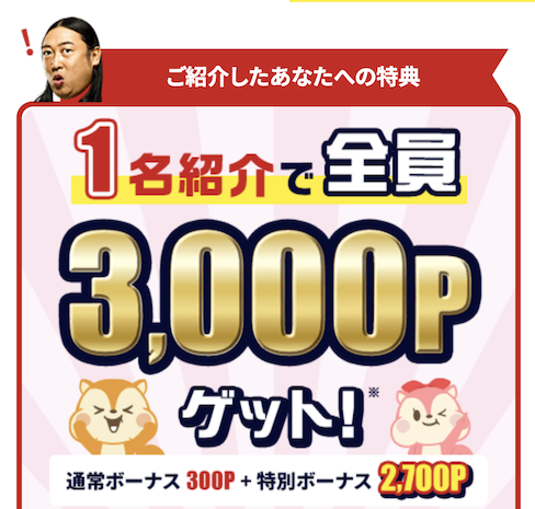 8月限定「友達紹介キャンペーン」：ポイント数の内訳①